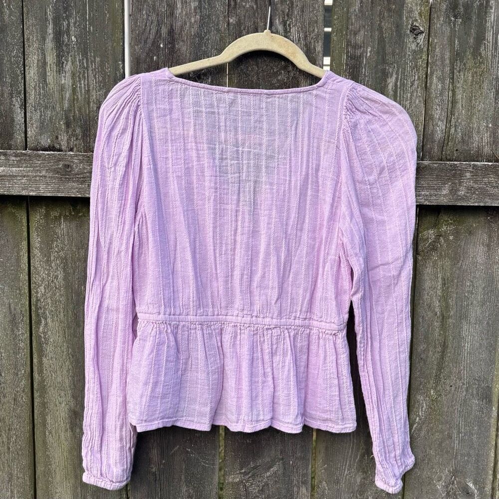American Eagle Light Purple Wrap Long Sleeve Top Small - Picture 5 of 5